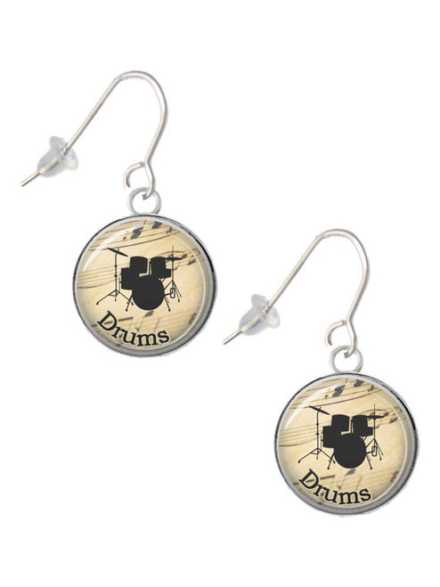 Domed Music - Drums French Earrings