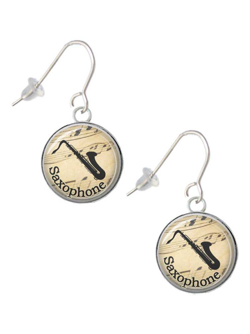 Domed Music - Saxophone French Earrings