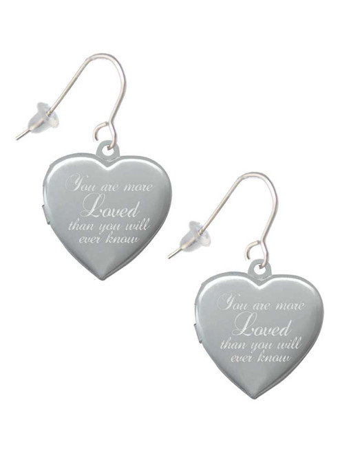 You Are More Loved Engraved Locket French Earrings