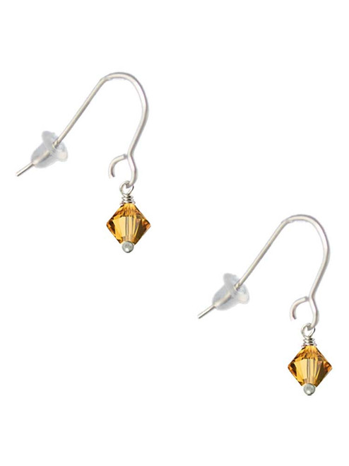 November - Yellow - 6mm Crystal Bicone French Earrings