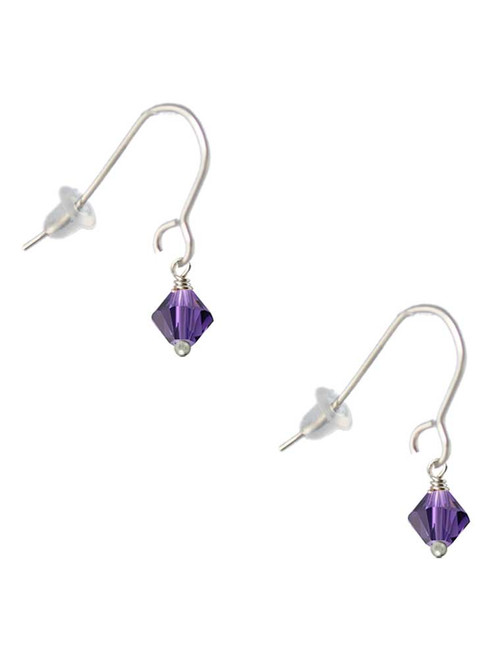 Purple Velvet - 6mm Crystal Bicone French Earrings