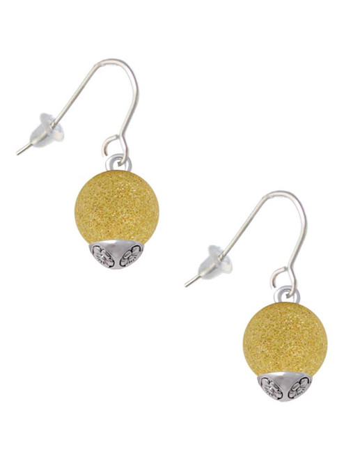 12mm Stardust Round Gold Tone Spinner French Earrings