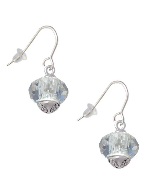 Crystal Faceted Glass Spinner French Earrings