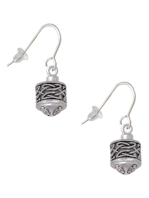 Silver Tone Celtic Knot Band Spinner French Earrings