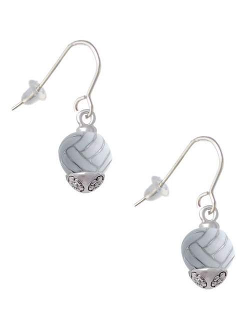 3-D Enamel Volleyball Spinner French Earrings