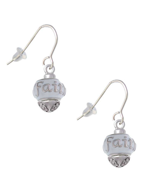 Faith on White Spinners French Earrings