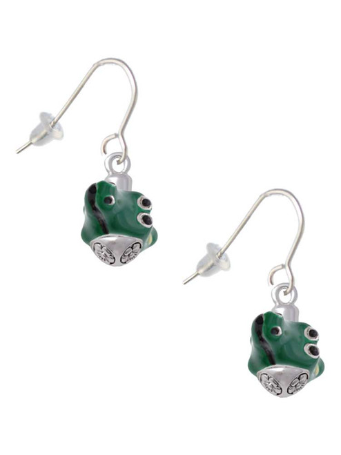 Enamel Alligator Spinner French Earrings