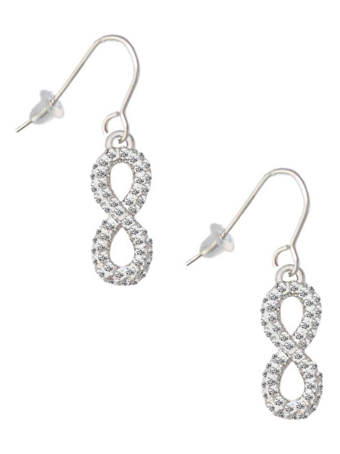 Crystal Infinity Sign French Earrings