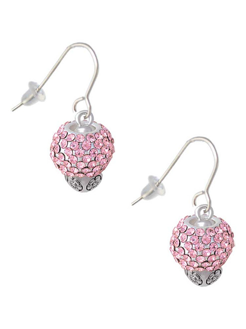 Pink Crystal Sparkle Spinner French Earrings