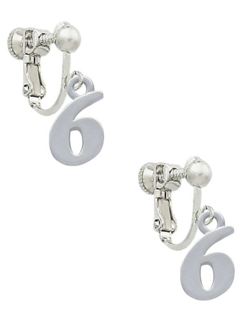 Number - 6 - Clip On Earrings