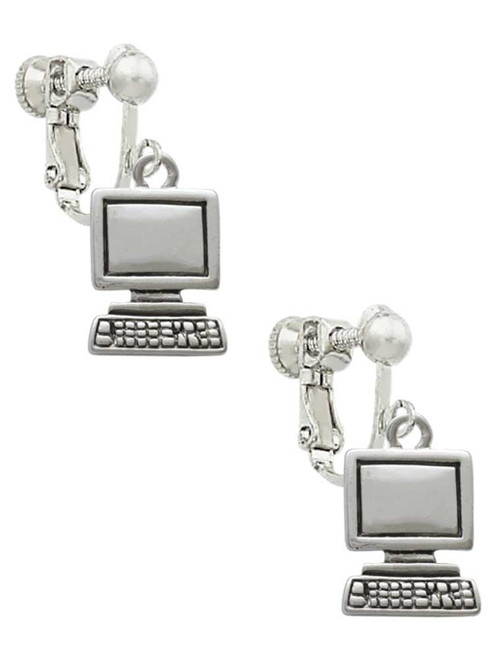 Computer Clip On Earrings