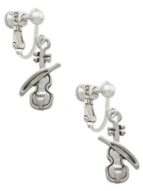 Violin Clip On Earrings