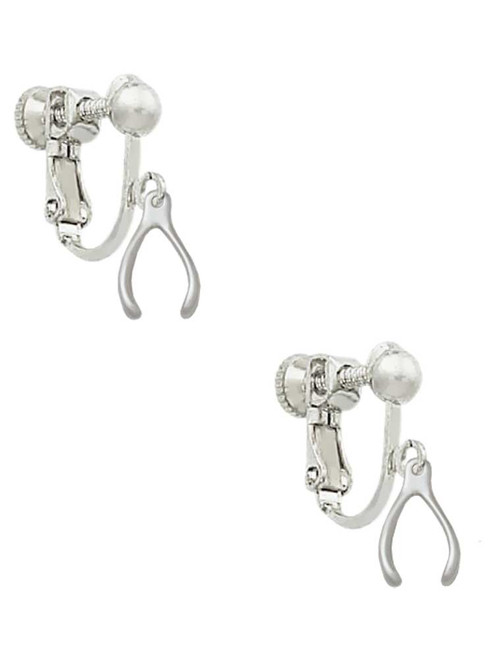 Mini Wishbone Clip On Earrings