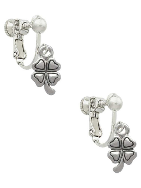 Mini Four Leaf Clover Clip On Earrings