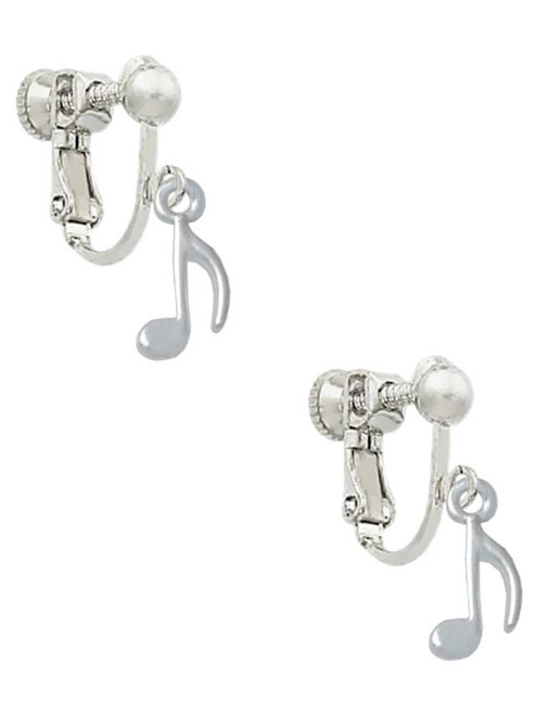 Mini Eighth Note Clip On Earrings