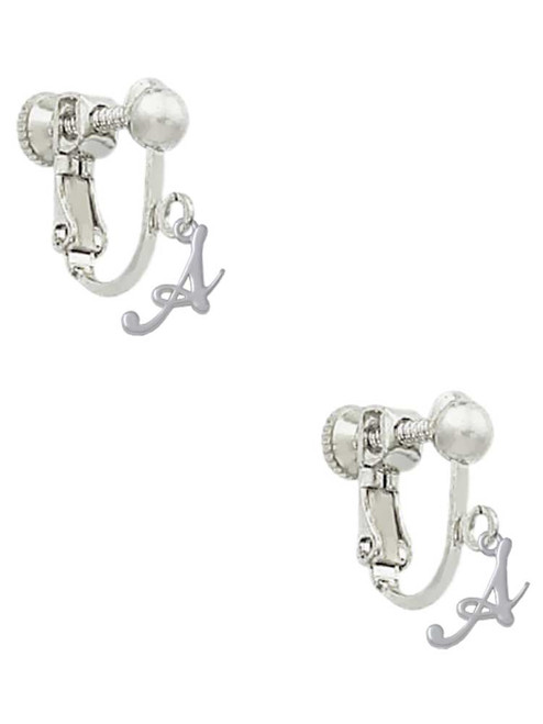 Mini Gelato Script Initial - A - Clip On Earrings
