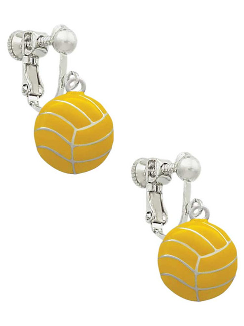 Large Water Polo Ball Clip On Earrings