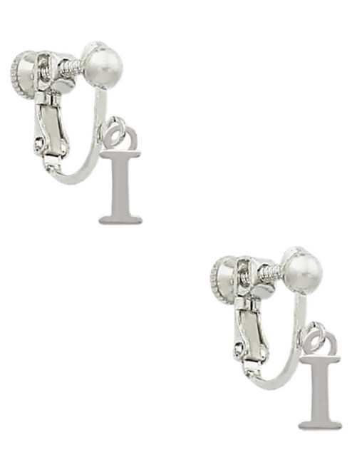 Small Greek Letter - Iota - Clip On Earrings