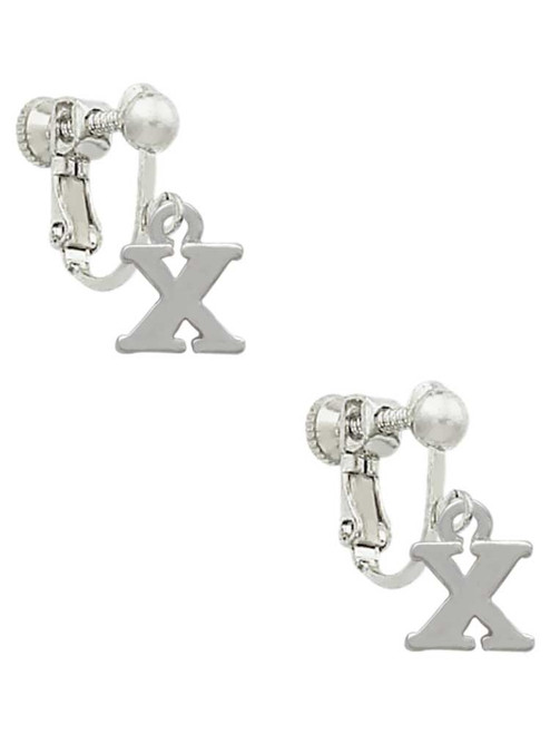 Small Greek Letter - Chi - Clip On Earrings