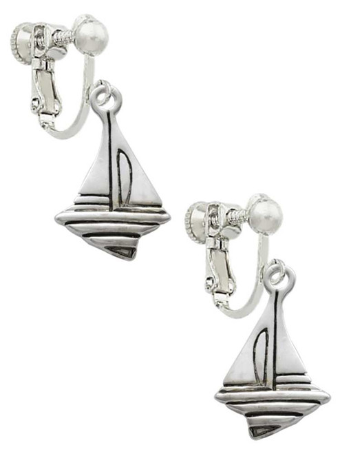 Sailboat Clip On Earrings