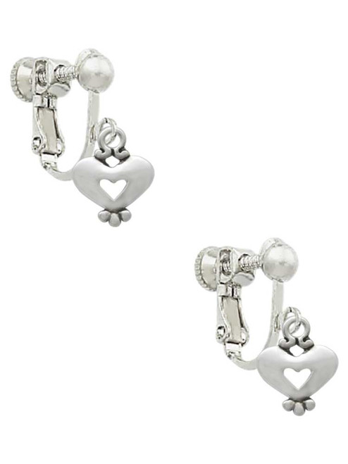 Mini Heart with Cutout Clip On Earrings