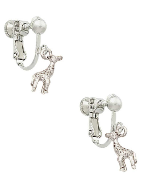 Mini Giraffe Clip On Earrings