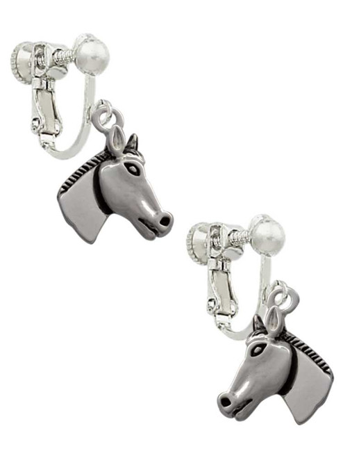 Horse Head Clip On Earrings