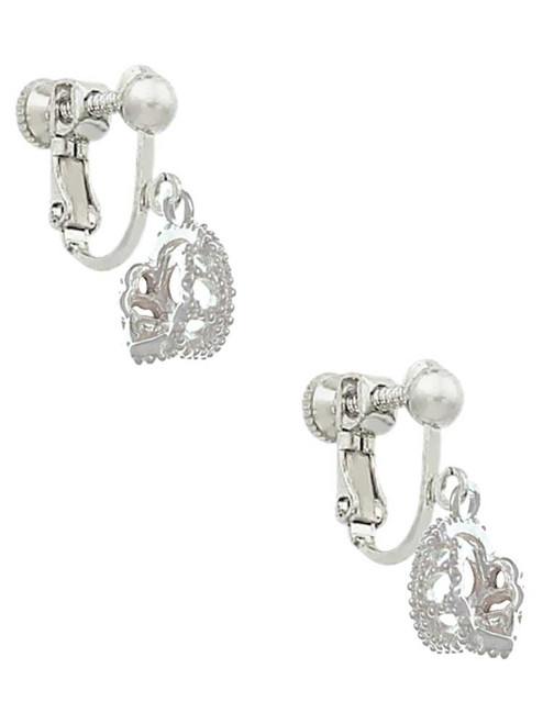 3-D Tiara Clip On Earrings