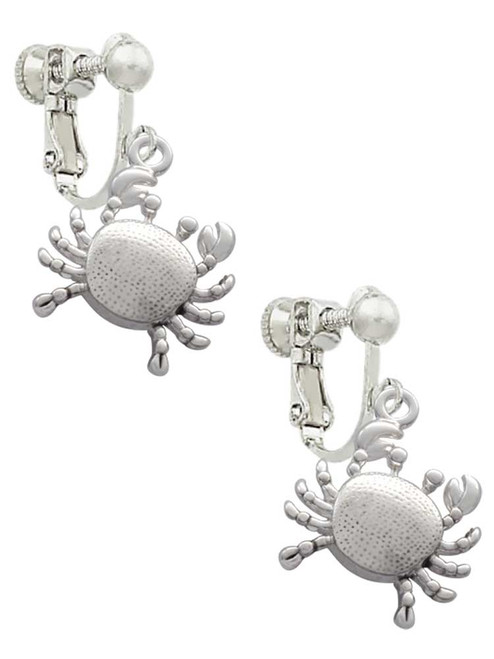 Antiqued Crab Clip On Earrings