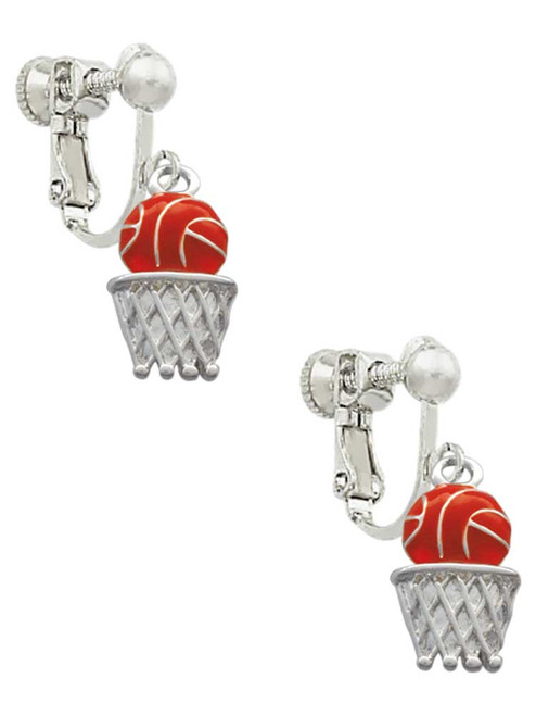 Basketball - Over Hoop Clip On Earrings