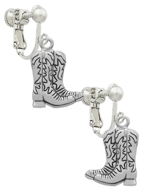 Cowboy Boots Clip On Earrings