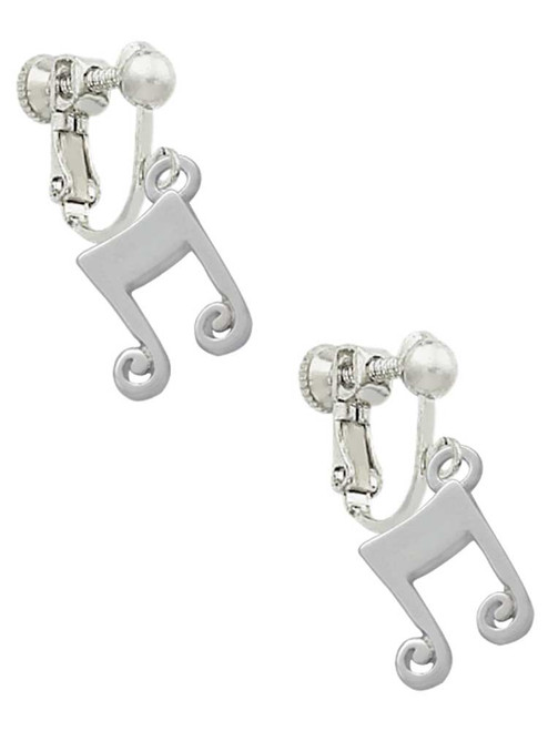 Double Music Note Clip On Earrings