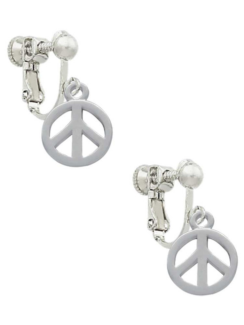 Peace Sign Clip On Earrings