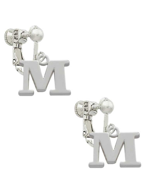 Large Greek Letter - Mu - Clip On Earrings