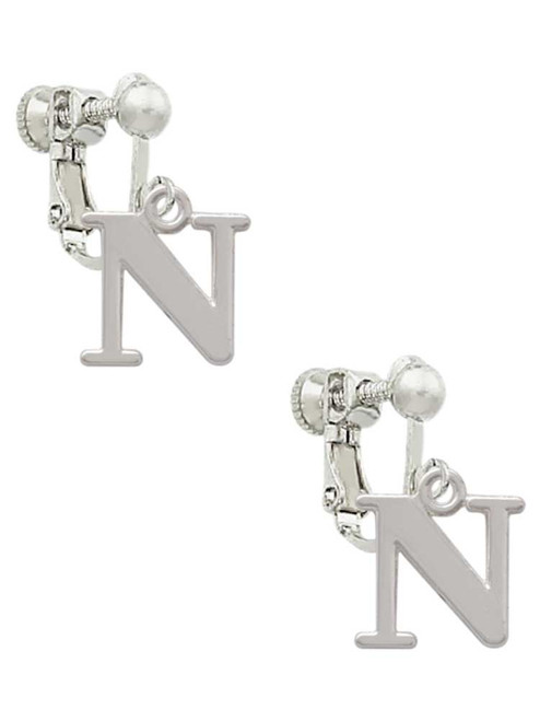 Large Greek Letter - Nu - Clip On Earrings