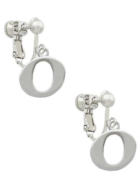 Large Greek Letter - Omicron - Clip On Earrings