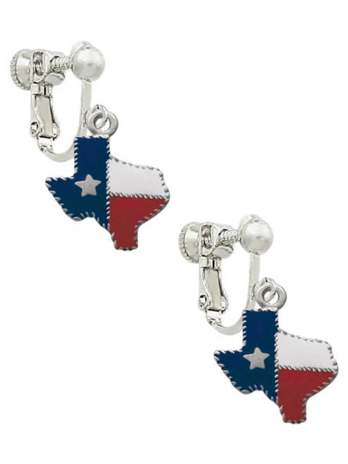 Texas with Rope Border Clip On Earrings