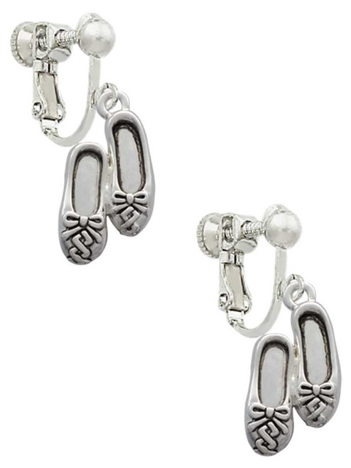 Ballet Slippers Clip On Earrings