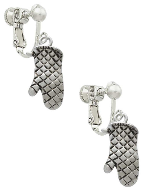 Oven Mitt Clip On Earrings