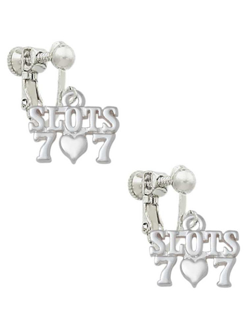 Slots with Heart and Lucky 7s Clip On Earrings