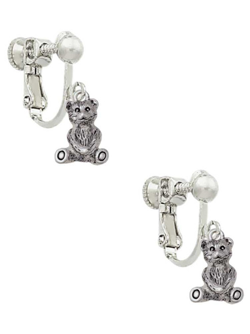 Mini Teddy Bear Clip On Earrings