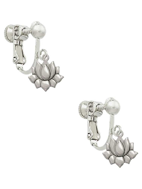 Mini Lotus Clip On Earrings