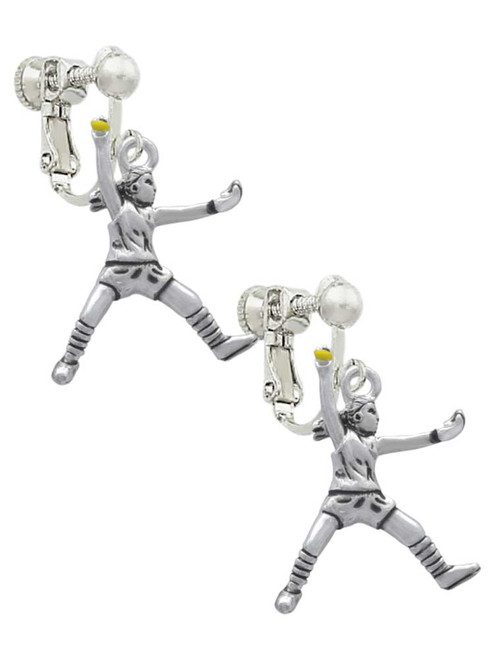 Large Softball Pitcher Clip On Earrings