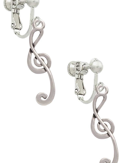 Long Curly Clef Clip On Earrings