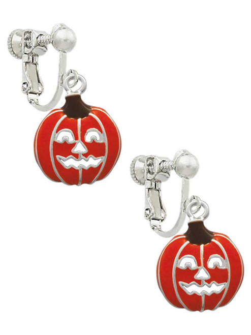 Jack O'Lantern with Cutout Eyes Clip On Earrings
