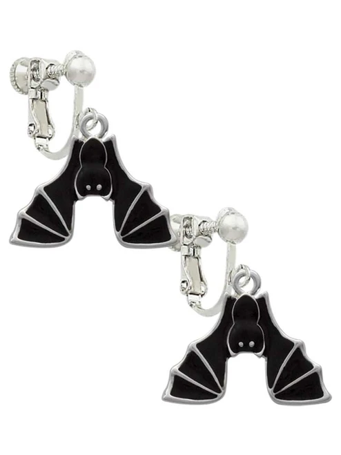 Hanging Bat Clip On Earrings