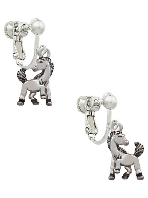 Small Mustang - Mascot Clip On Earrings