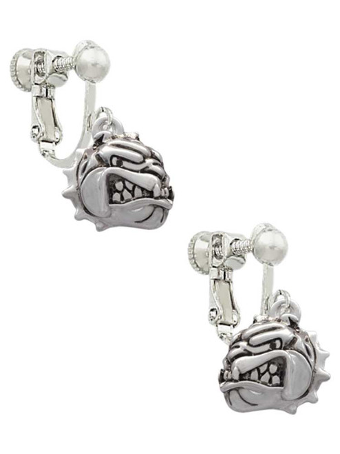 Small Bulldog - Mascot Clip On Earrings