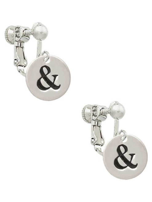 Disc 1/2'' - Symbol - Ampersand - & - Clip On Earrings