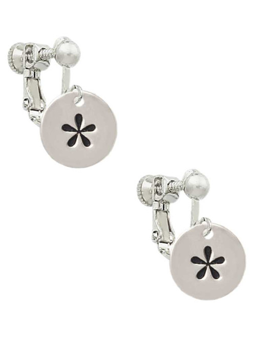 Disc 1/2'' - Symbol - Asterisk - * - Clip On Earrings